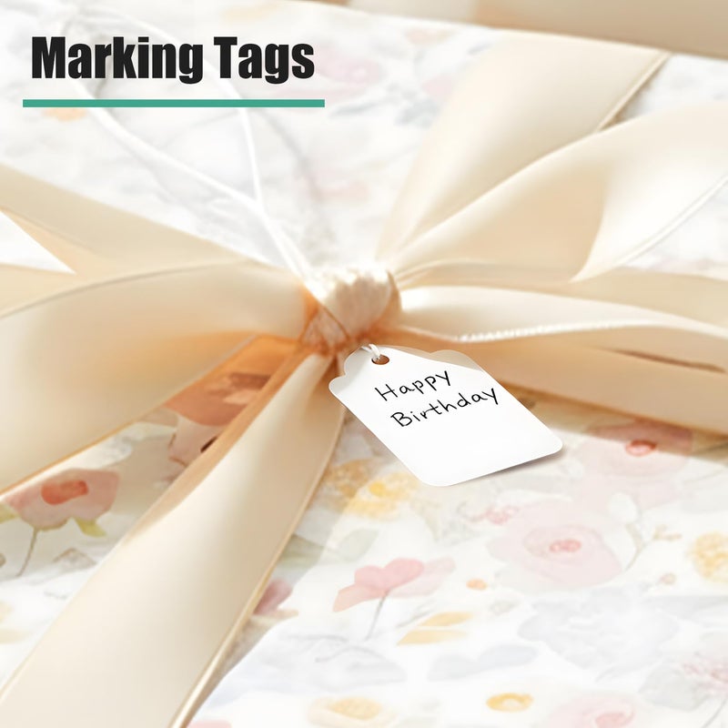 Brothersbox Price Tags with String Attached, 500pcs White Smooth Surface Marking Merchandise Strung Tag Writable Label Small Hang Tag for Pricing Gift Jewelry Clothing 1.375 x 0.875 inch - Image 4